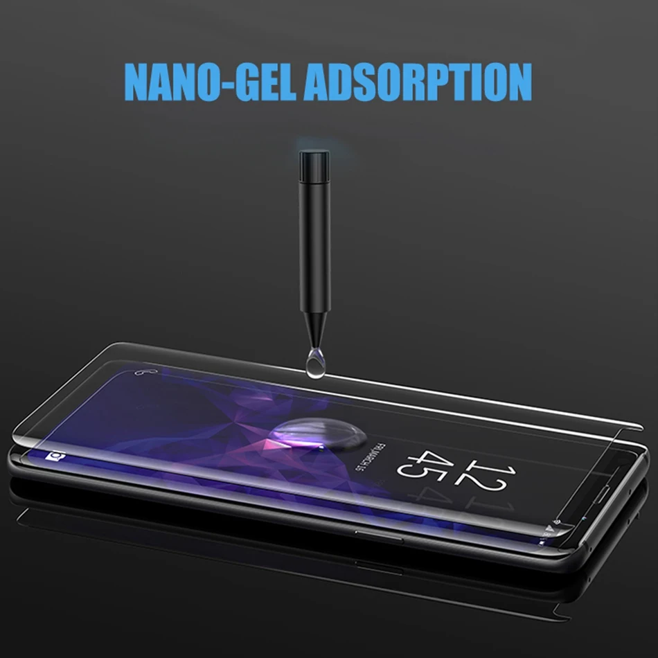 Защитная пленка для экрана с УФ клеем Samsung Note 10 Plus 9 8 полное покрытие изогнутое