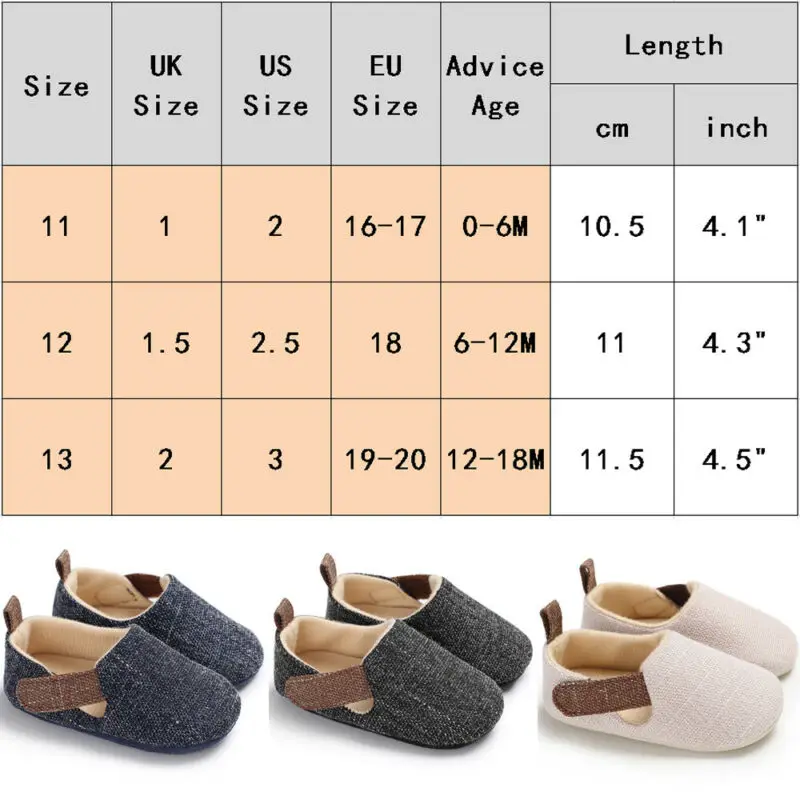 Autumn Winter Infant Toddler Baby Boy Crib Shoes Soft Sole Sneaker 0-18 Months |