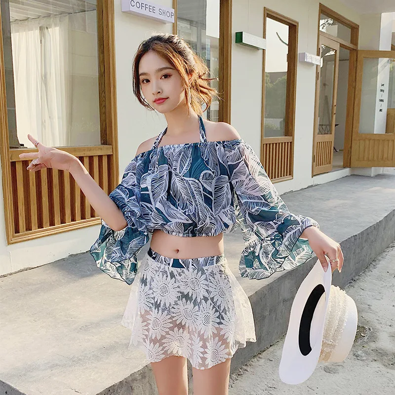 Купальник женский в Корейском стиле пикантный новый комплект с принтом и