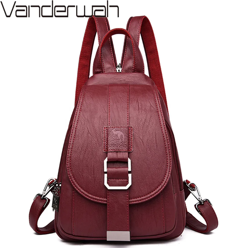 Лидер продаж 2019 женские кожаные рюкзаки винтажная сумка через плечо для