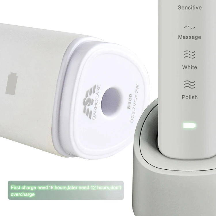 Sarmocare электрическая зубная щетка для взрослых USB Sonic перезаряжаемые зубные щетки с 3 сменными головками умный таймер водонепроницаемый