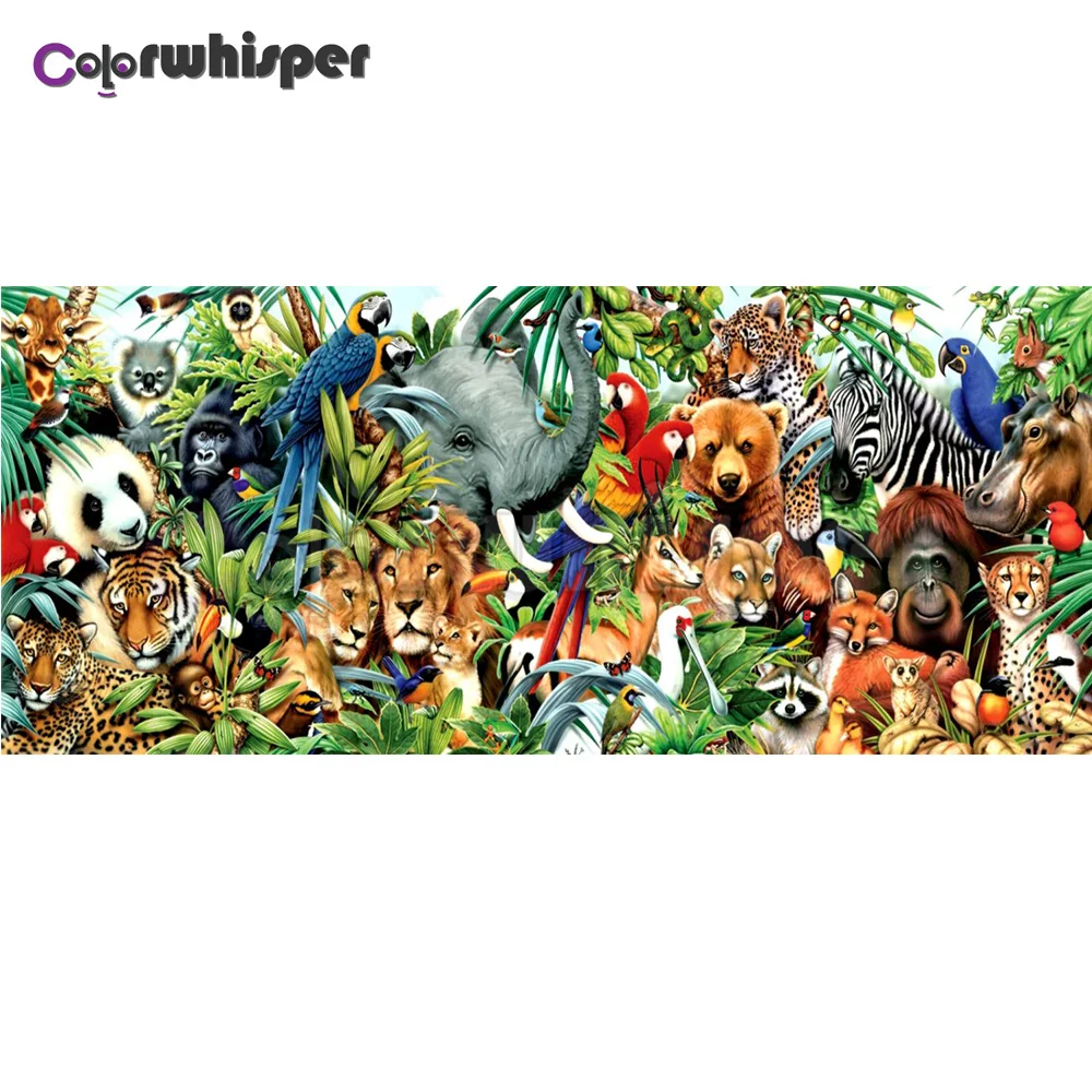 Алмазная картина квадратная/круглая Daimond &quotПанда Зебра обезьяны медведь