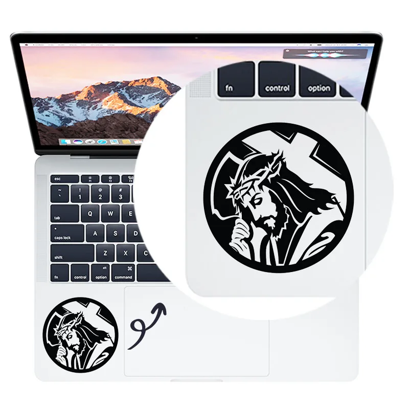 

Переводная наклейка с принтом Иисуса для ноутбука, наклейка для MacBook Pro Air Retina 11 12 13 15 дюймов, сенсорная панель для MacBook