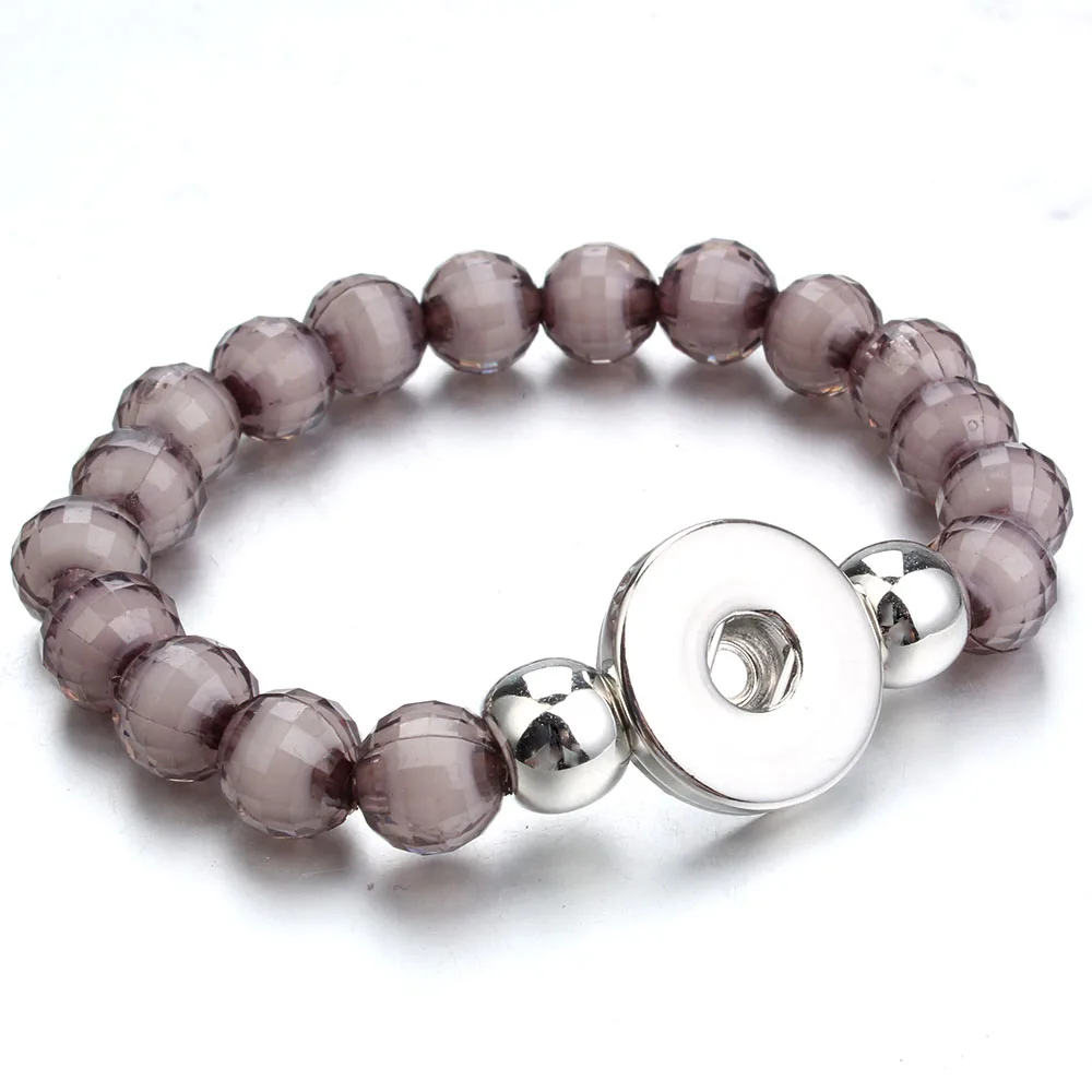 Новые ювелирные изделия 18 мм браслет с кнопками 10 Кристальный акриловый бисером