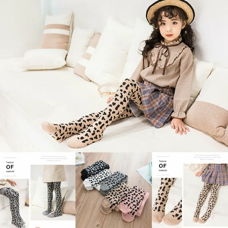 2019 г. хлопковые колготки с леопардовым принтом для маленьких девочек теплые