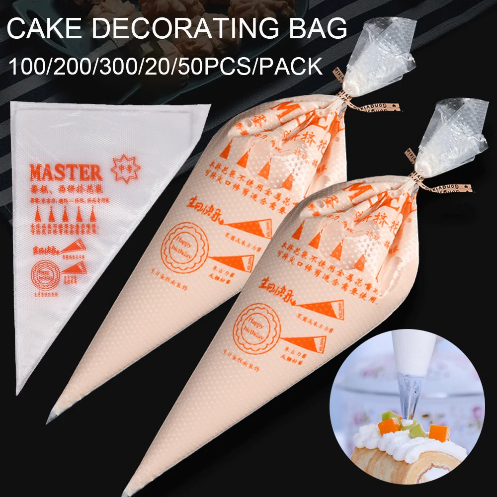 300 шт./компл. одноразовые Кондитерские мешки глазировки с изображением торта