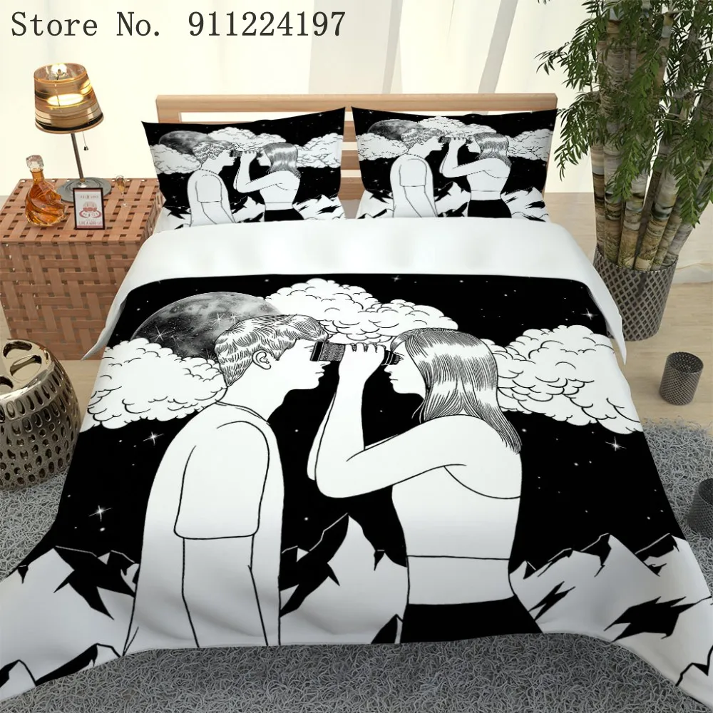 3D печать Постельное белье пары пододеяльник набор Queen King Размеры 2/3 шт. роскошный