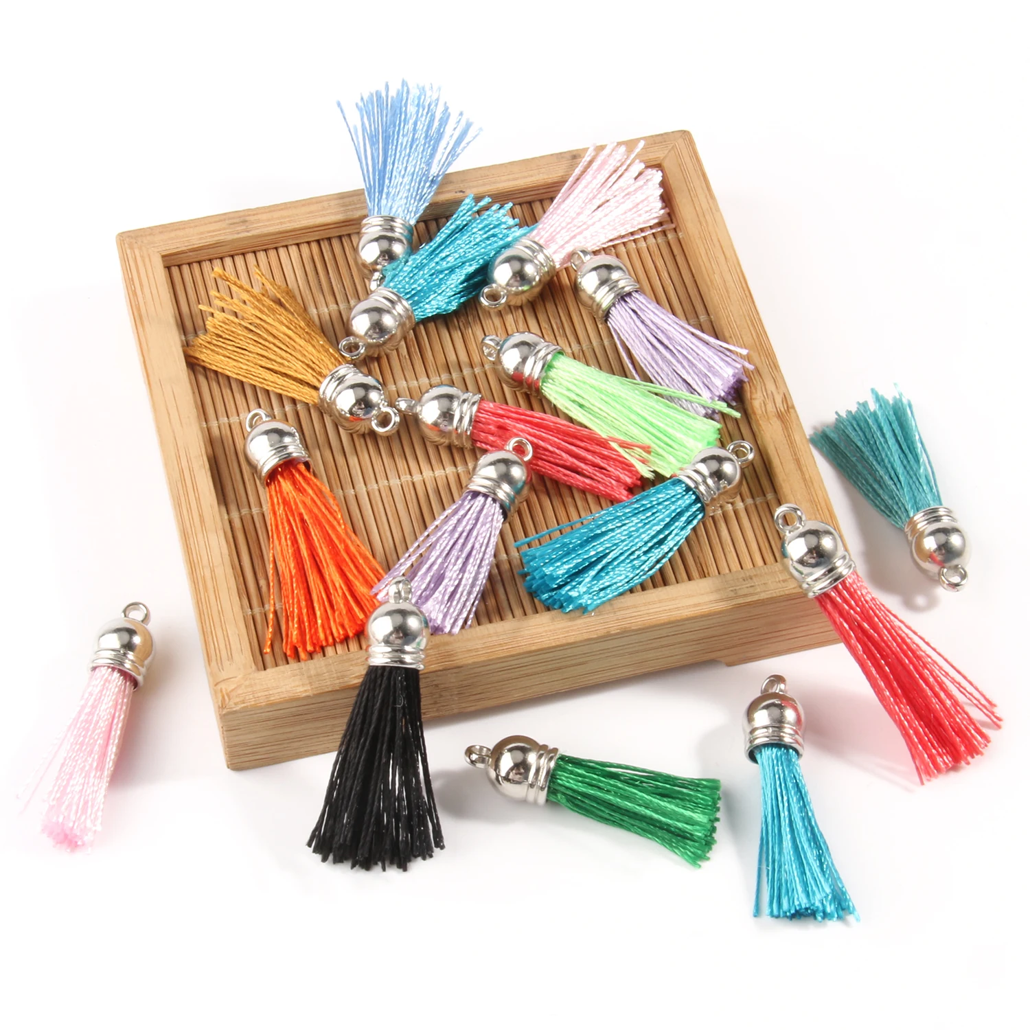 

20 штук многоцветной шелковых кисточек щетка Подвесные серьги с подвесками атласная кисточка 39 мм, сделай сам, ювелирное изделие, украшения ...