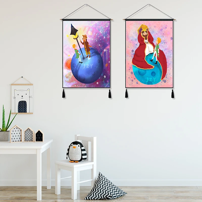 Planet Little Prince мультфильм Le Petit Princes висит ткань хлопок линия картины постеры