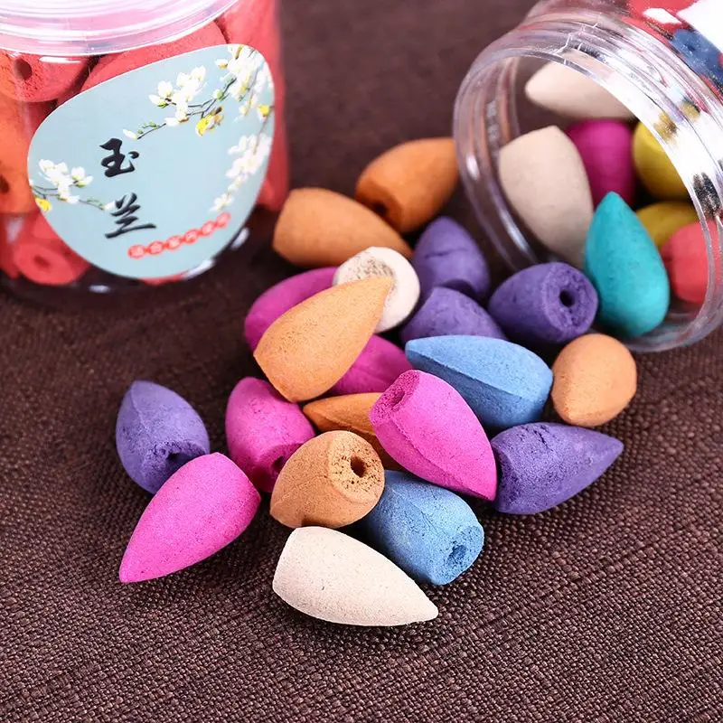 40 шт./кор. красочные аромат башня Ладан обратного цветочный конус смешанный запах