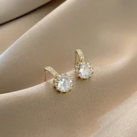 2021 new arrival fashion geometric fresh crystal stud earrings small sweet temperament women trendy push back stud earrings