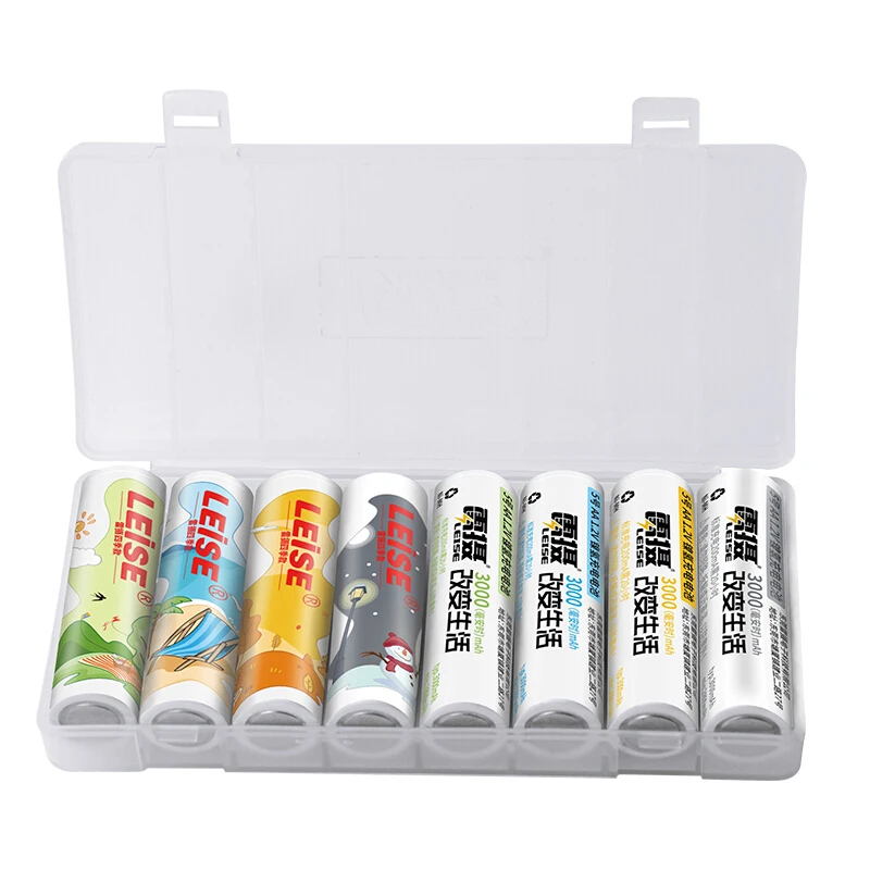 Leise AA 3000mah nimh аккумуляторная батарея 1,2 V 2a Ni-MH четыре сезона Коллекционная версия батарея чехол для 1,2 V до 1,5 V - Цвет: 8pcs Four Seasons