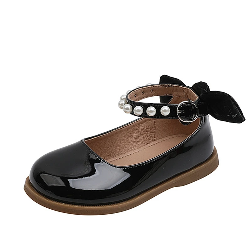 

13,5-19 см яркие лакированные кожаные туфли принцессы для танвечерние ринки, свадьбы, Милая женская обувь с бантом и жемчугом