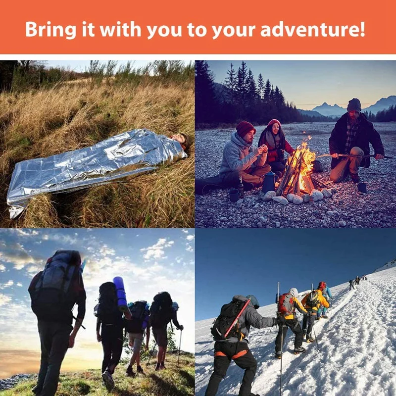 

30PCs Emergency Mylar Thermal Blankets - for Outdoors, Hiking, Survival, Marathons or Cold Weather (Silver/Gold)