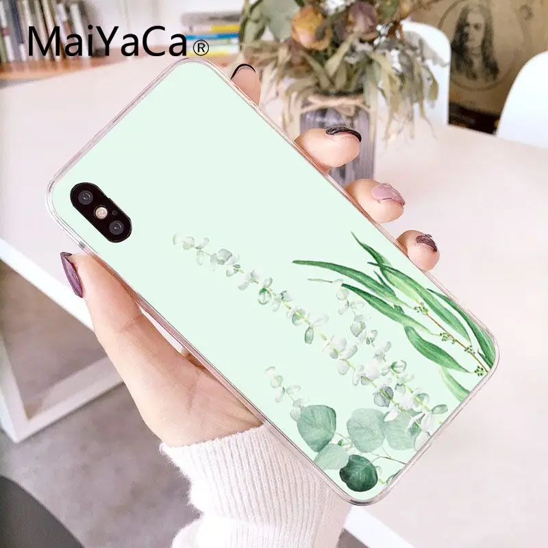 MaiYaCa простой маленький Свежий мятный зеленый DIY Роскошный чехол для iPhone X XS MAX 6 6s 7 7plus 8 8Plus 5 5S SE XR 10