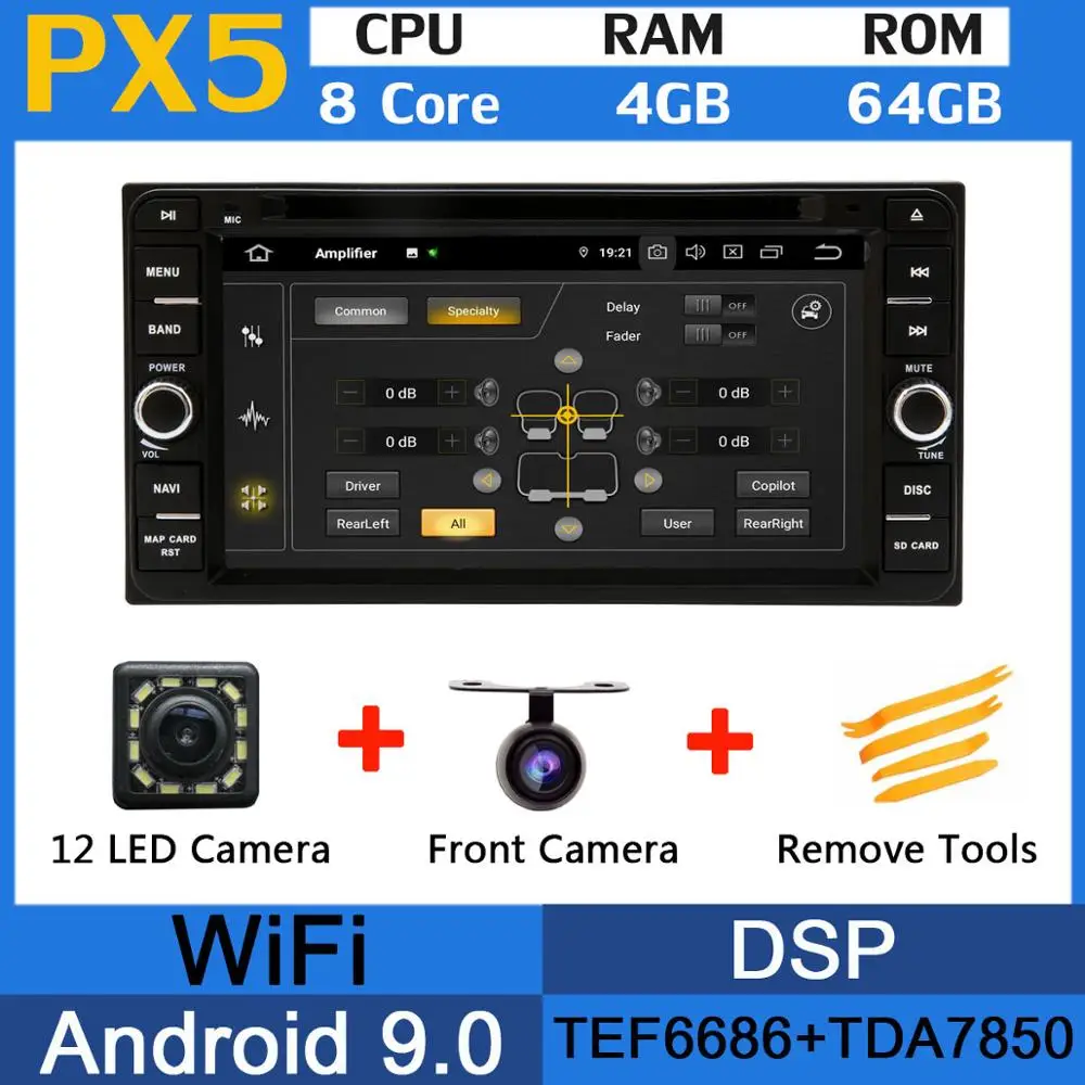 5 USB порт PX6/Восьмиядерный Android 9,0 автомобильный DVD для Toyota Kluger Allion Celica Yaris 2009 Alphard Land Cruiser 100 4500 Автомагнитола - Цвет: PX5