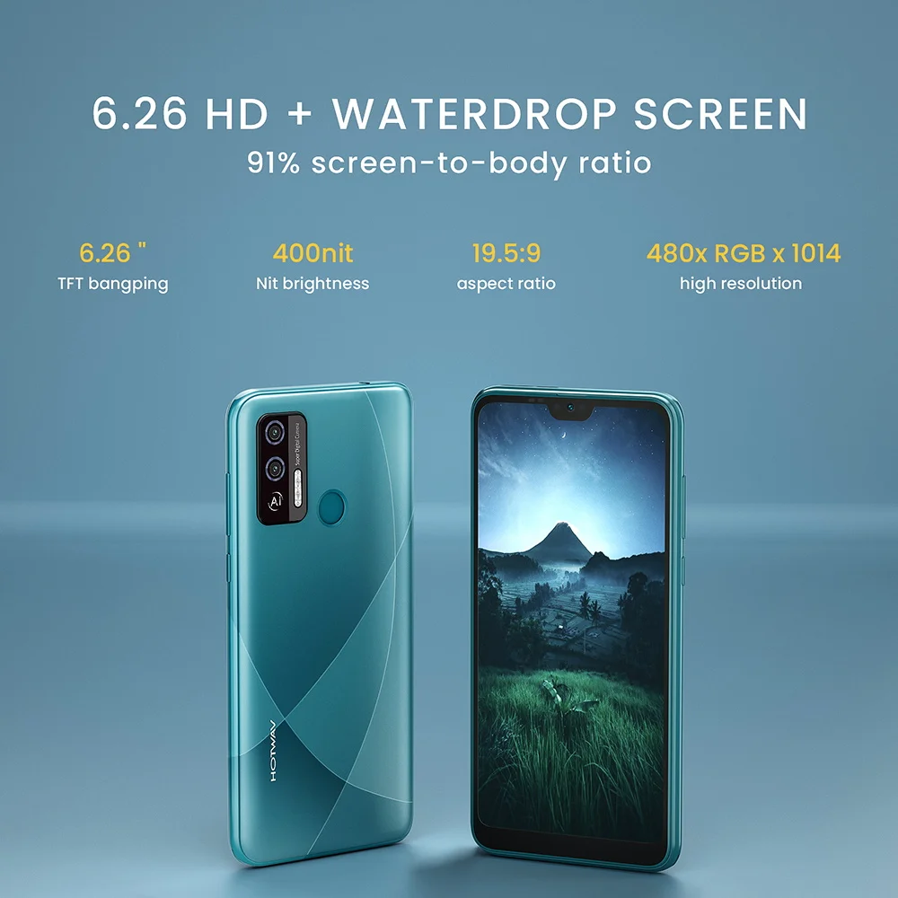 Najtaniej Hotwav H1 Smartphone 3150mAh Bateria 6.26 ''ekran HD Ultra Cienki 2GB RAM 16GB ROM Telefon Komórkowy 8MP Tylna Kamera Telefon Komórkowy 2022