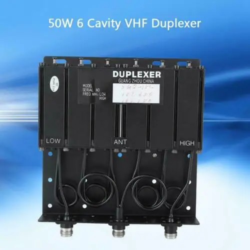 50 Вт VHF 6 Полость Duplexer N разъем свободная Мелодия радио Повтор Новый 136-180 МГц |