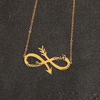 skqircustomized necklace with name arrows infinite loop pendant stainless steel necklaces for couples jewelry gift drop shipping