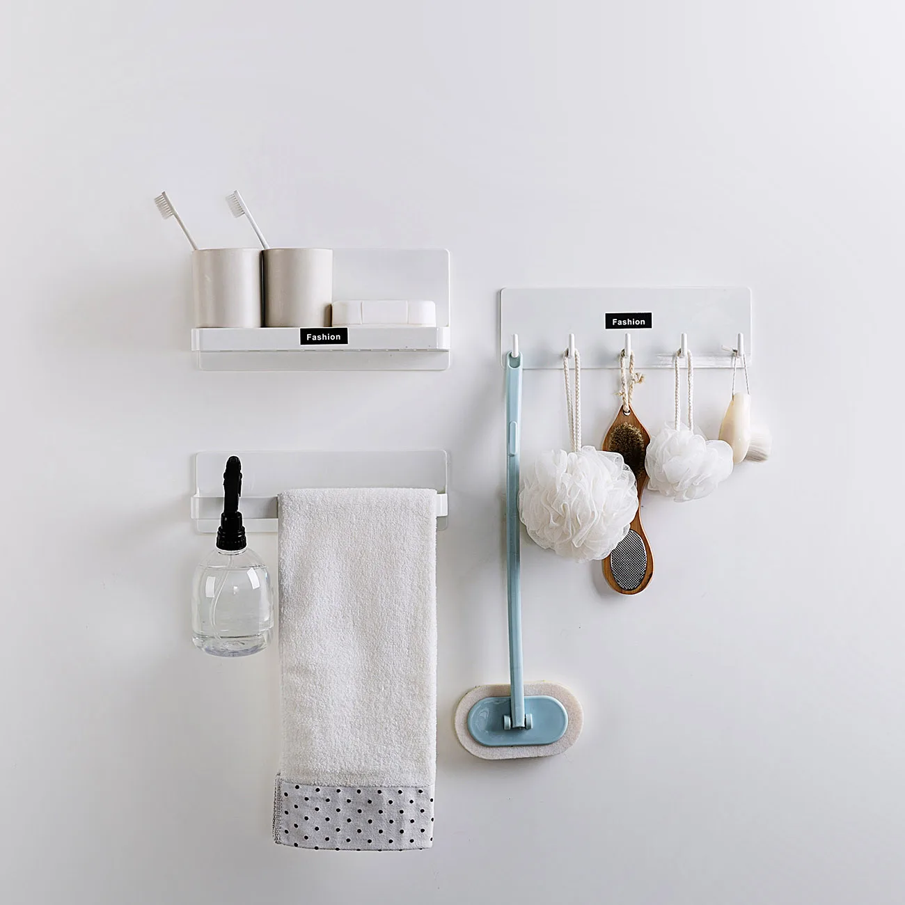 

New Hot Bathroom Storage Rack ABS Wall Shelf Shower Caddy Bathroom Organizer Toothbrush Cup Cosmetics Shampoo Holder Shelves