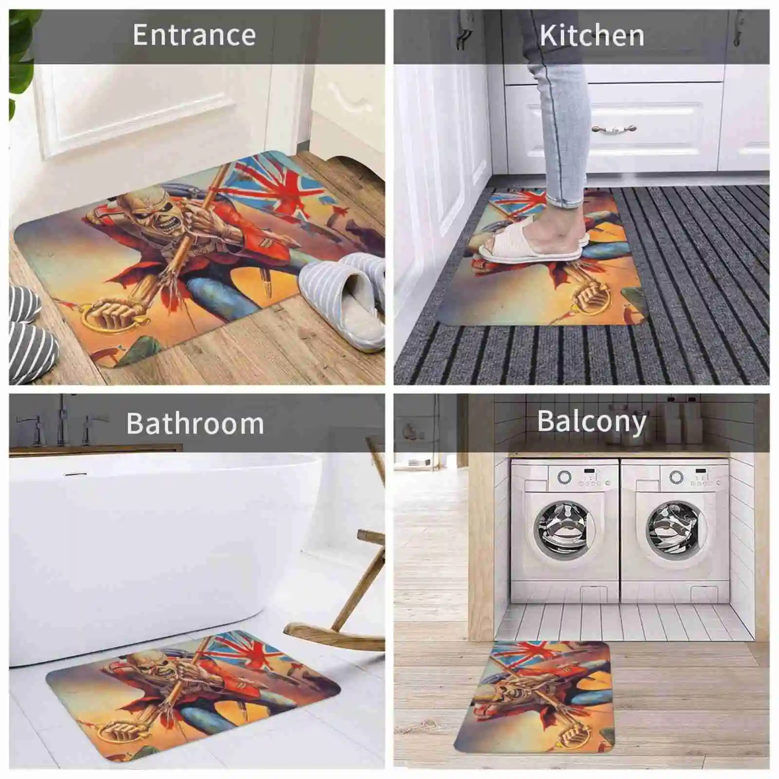 Противоскользящий коврик для дома Эдди с надписью Battle Ready | Дом и сад