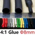 Термоусадочная трубка диаметром 8 мм 4:1 соотношением с двумя стенками, толстый клей, водостойкая проволочная пленка, изолированная клейкая подкладка для кабеля