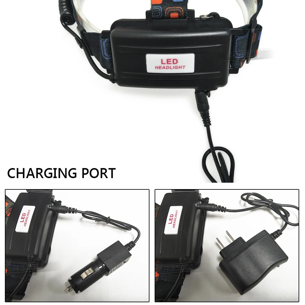 Светодиодный налобный фонарь с зумом лампе головная фара xml t6 18650