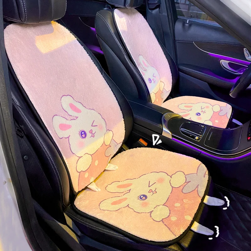 

New Arrival Cartoon Pink Rabbit Cute Car Interior Decorations Comfortable Car Backrest Rear Seat Cushion