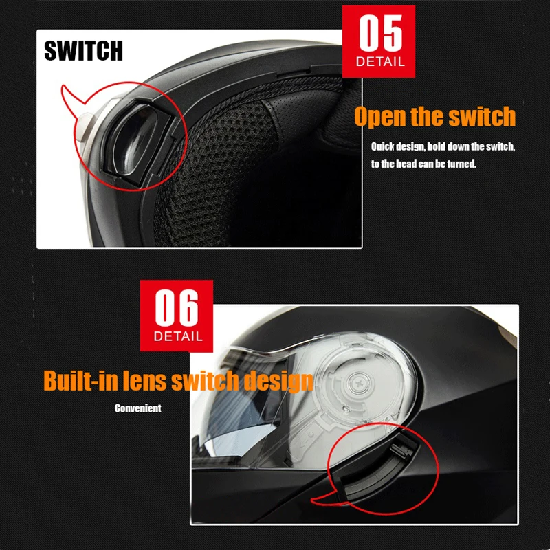 Мотоциклетный шлем двойная линза GXT 160 закрывающий лицо черный белый XXL |