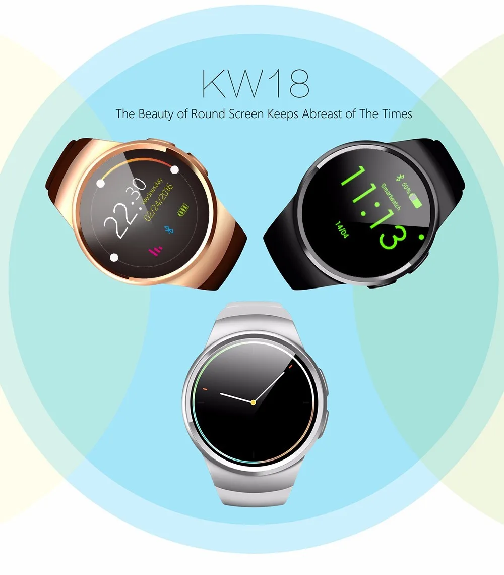 Kw18 Смарт-часы для мужчин с поддержкой sim-карты TF Bluetooth для звонков, сердечного ритма, шагомер, спортивные водонепроницаемые Смарт-часы для Android IOS