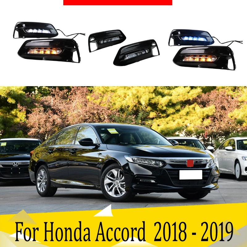2 шт. для Honda Accord 2018 2019 светодиодный Габаритные огни DRL с отверстием