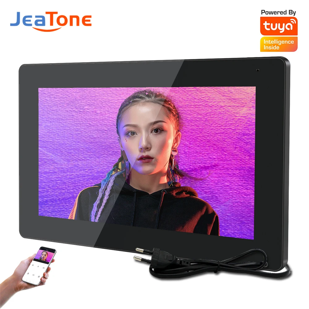 Jeatone 10Inch Full Touch Tuya WiFi Monitor for Video Intercome Security Protection 1080P Polish AC220V Smart Wireless Screen