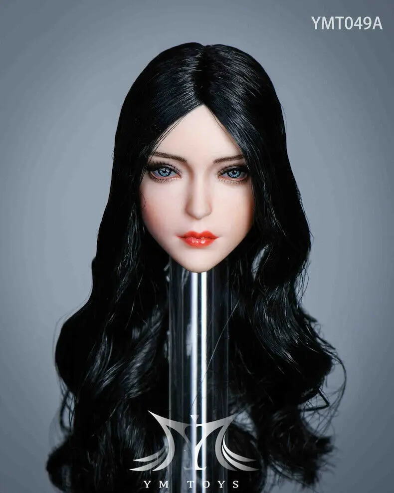 YMTOYS YMT049 1/6 Азия девушка макияж голова лепать черные/коричневые волосы подходит 12