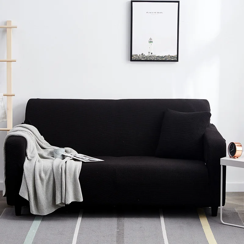 

Elastic Polyester Sofa Cover for Liveingroom Modern Simple Solid Color Pellet Fleece Protective Cover 1/2/3/4 Seat