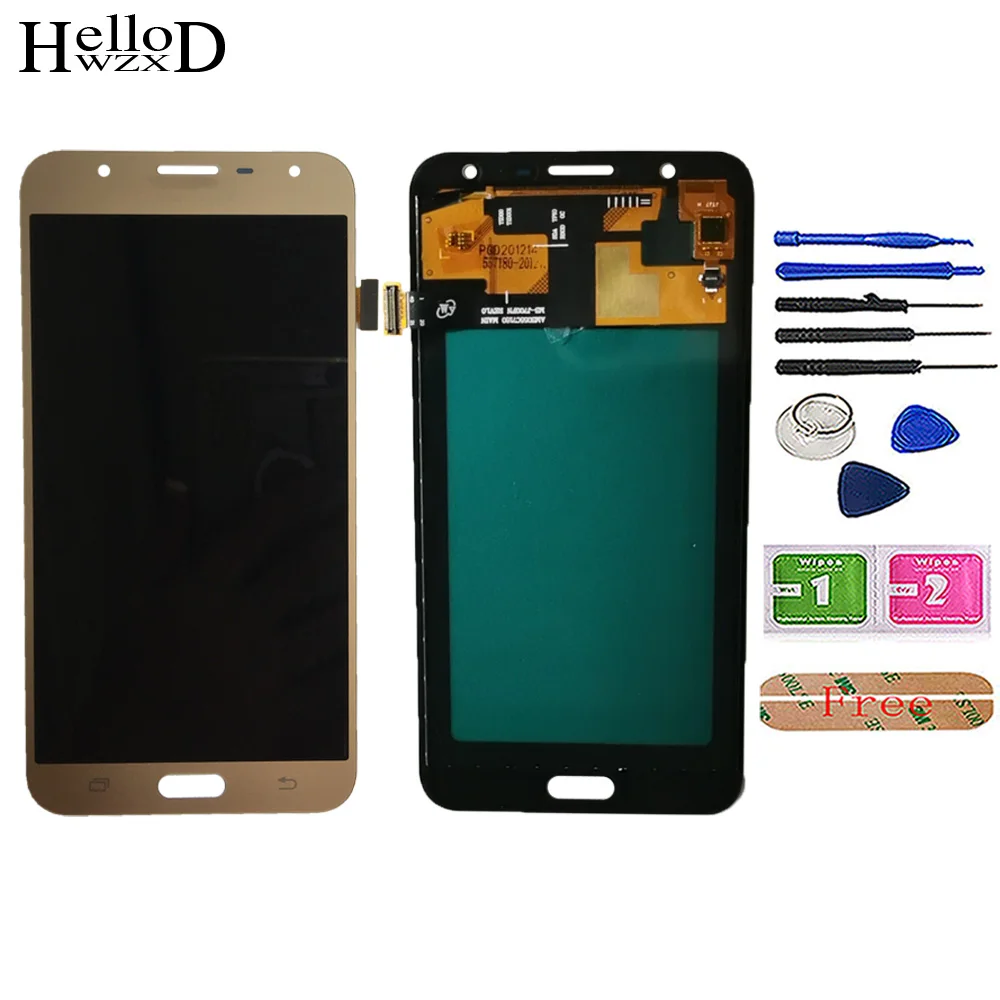 

TFT ЖК-дисплей для Samsung Galaxy J7 2015 J700 SM-J700F J700H/D J700M модуль ЖК-дисплей и дигитайзер сенсорный экран в сборе инструменты