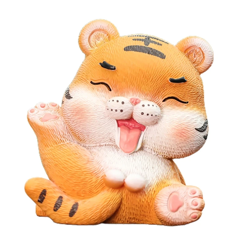 2022 New Miniature Tiger Figurine Mini Resin Statue Ornament Blessing Doll Decor | Дом и сад