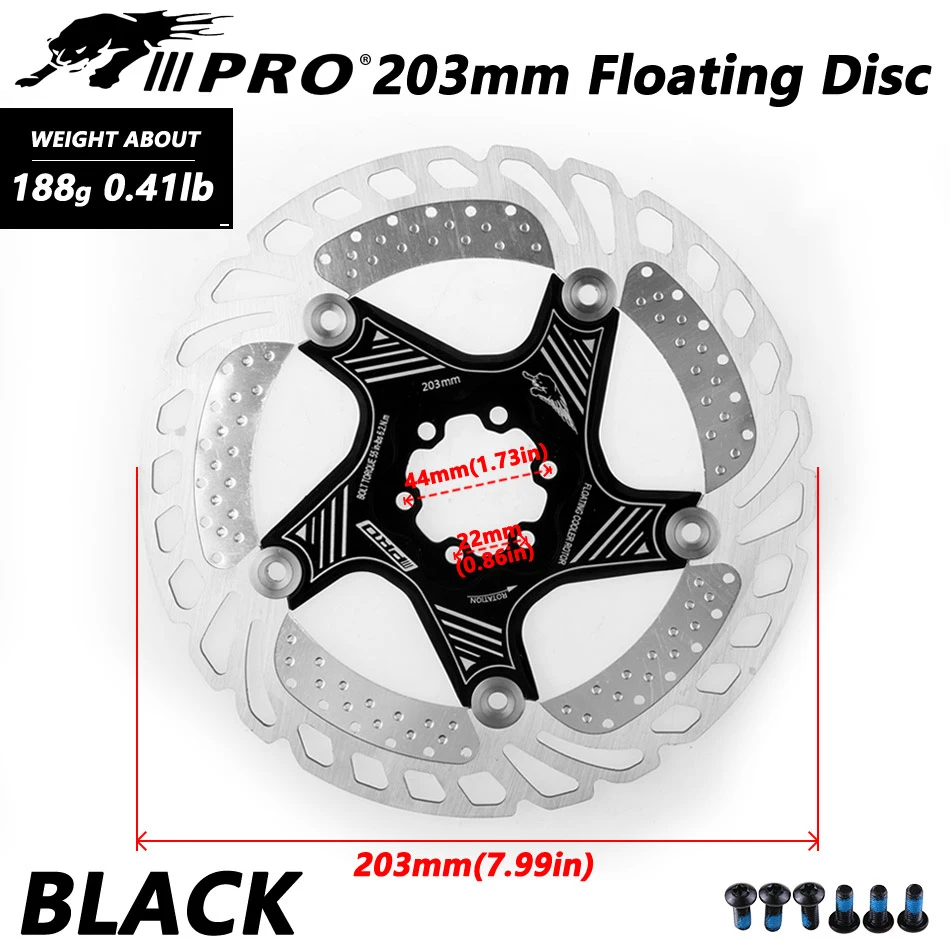 Mountain Bike MTB DH 6inch 160/180/203mm cooling Disc Heat dissipation Brake Rotor Down hill Floating bicycle rotor IIIPRO | Спорт и