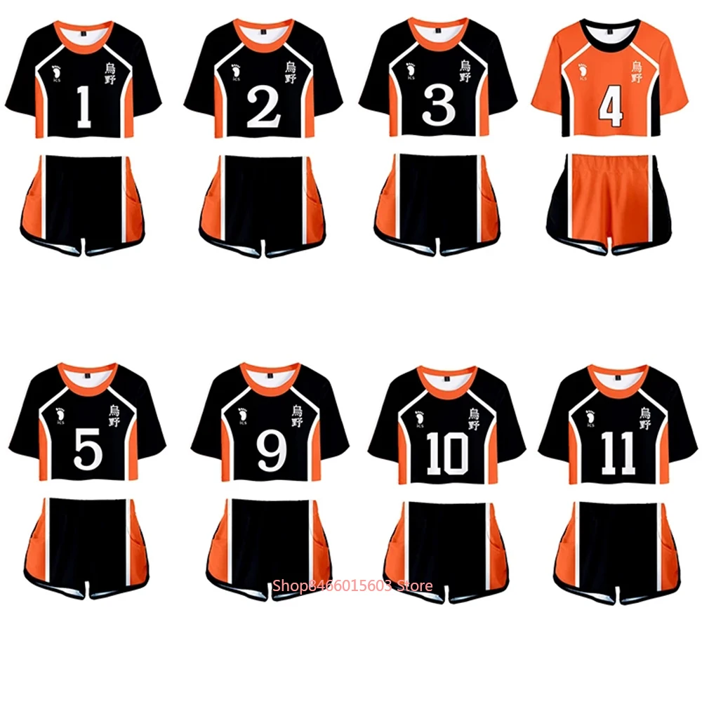 

Аниме Haikyuu Karasuno высокая яркость Shyouyou Nekoma школьные шорты с коротким рукавом летние тонкие