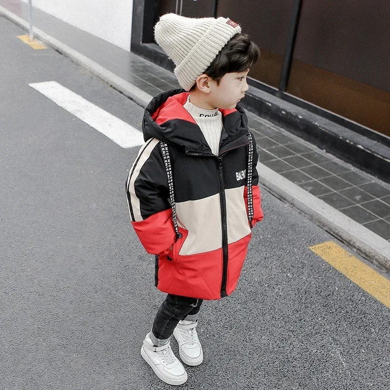 2019 новые модные зимние куртки с капюшоном парки для мальчиков-подростков одежда