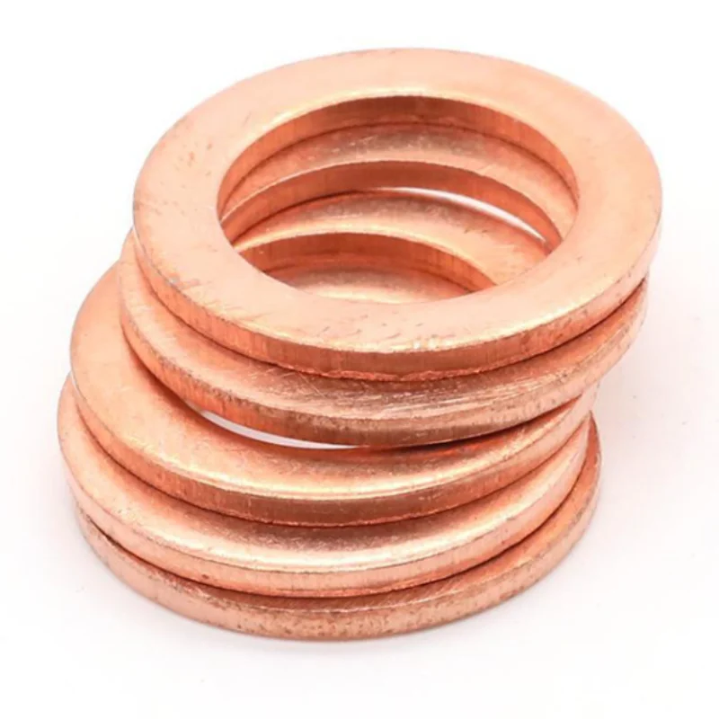 10-50pcs M5 M6 M8 M10 M12 M14 M16 M18 M20 M22 Solid Copper Washer Shim Flat Ring Gasket Rings Seal Plain Spacer Washers Fastener