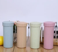 450ml wheat straw cup healthy degradable plastic water bottle students creative portable personalized drink tumbler sn352