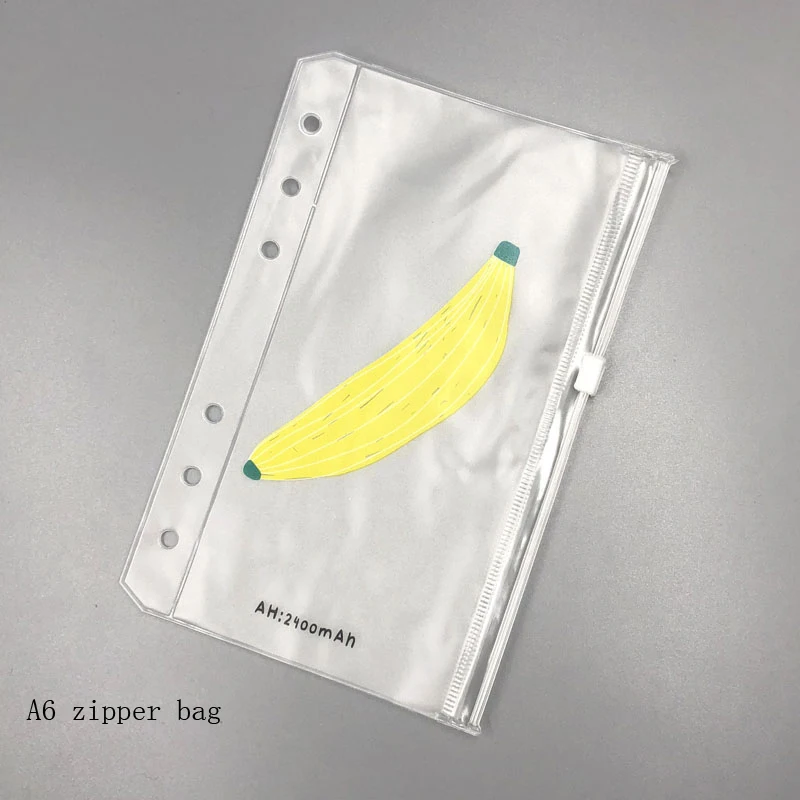 A6 Banana Fromthenon милый блокнот сумка для хранения прозрачный ПВХ сумки на молнии аксессуары для планировщика для Filofax 6 отверстий мешочек дневник канцелярские принадлежности - Цвет: A6 Banana