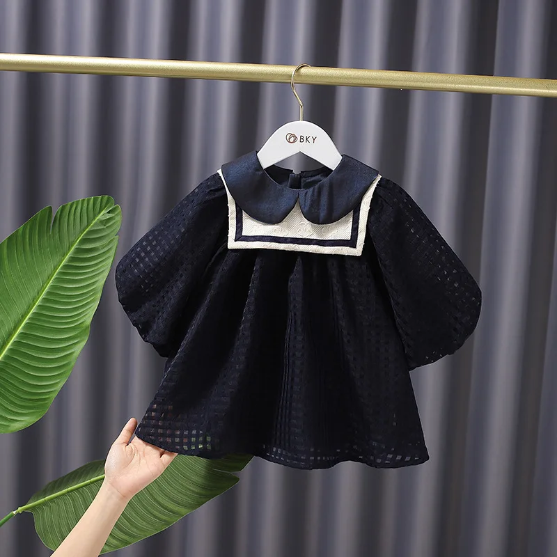 

Spring Autumn Baby Girls Sweet Dress Children Long Sleeve Baby Infants Princess Doll Collar Party Dresses Kids