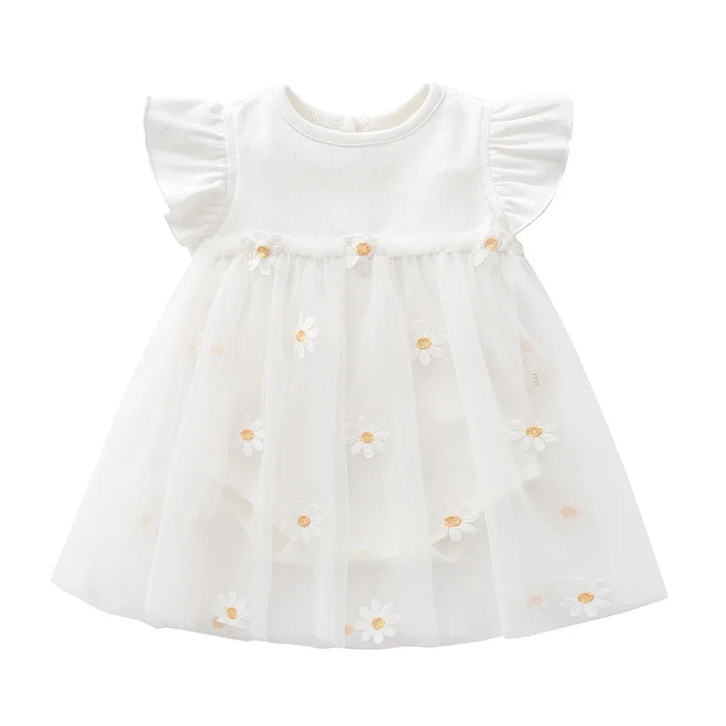 Newborn Baby Girls Bodysuit Dresses Infant Baby Dresses Cotton 3-24M Cute Little Daisy Dress Baby Clothing Outfit