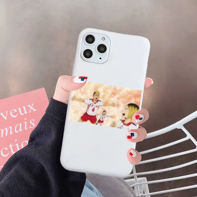 

haikyuu volleyball Japan anime Phone Case White Candy Color for iPhone 6 7 8 11 12 s mini pro X XS XR MAX Plus