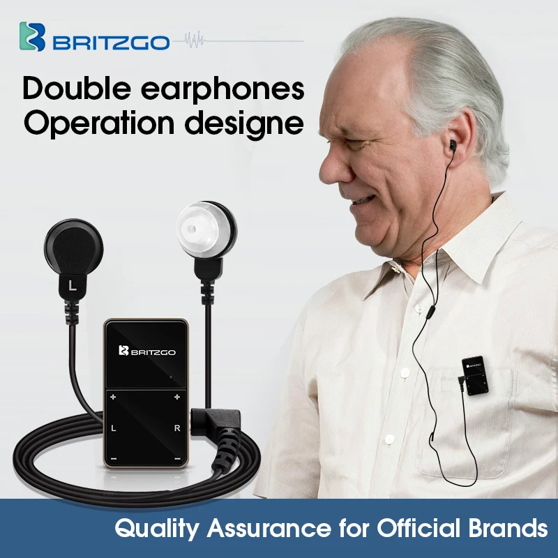 Britzgo Hearing Aid,Rechargeable Mini Hearing Amplifier for deafness, Ear hear severe loss aids，Intelligent Sound Amplifier