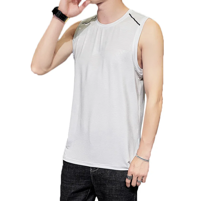 

LOVZON Summer New Fashion Vest Male Sleeveless T-shirt Loose Recreational Fitness Hurdles Render Unlined Upper Garment