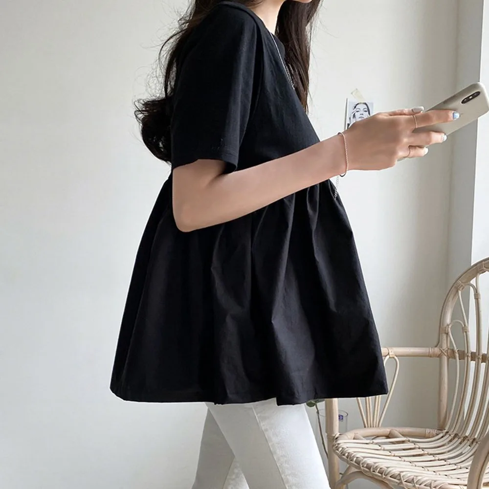 Женские рубашки в японском и корейском стиле повседневная черная рубашка с