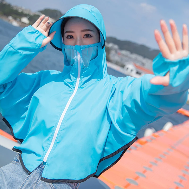 

Women UV Protection Clothing Breathable Zipper Face Protective for Summer Outdoor Cycling AC889