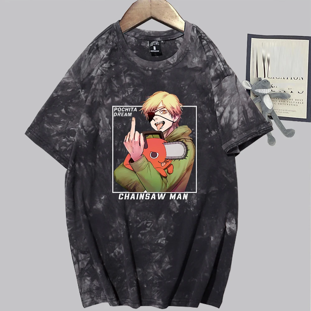 

Мужская футболка с принтом в стиле аниме «цепная пила», новинка 2021, футболка унисекс, кавайная одежда, повседневные топы в стиле ольччан